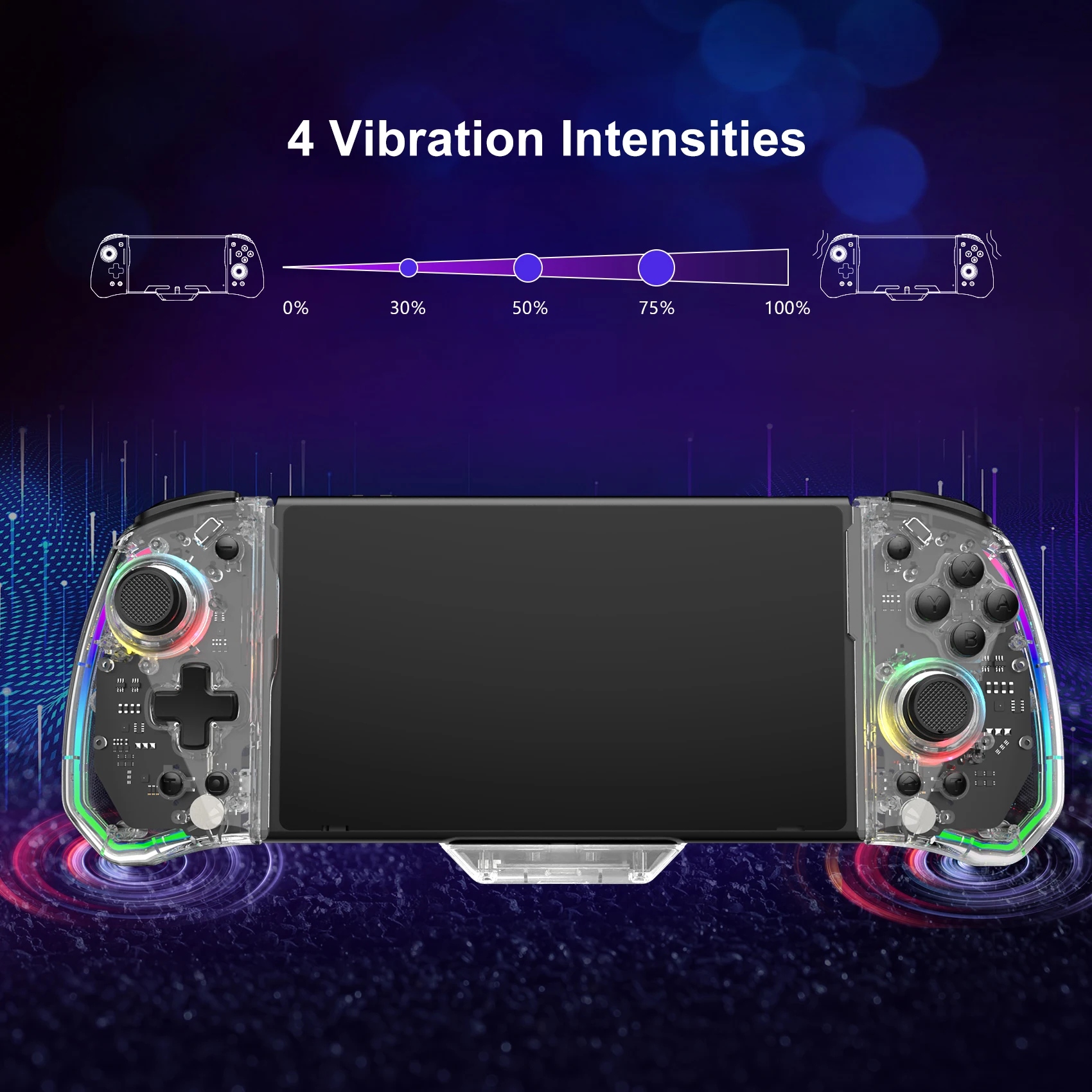 

LinYuvo KS43 Pro Controller For Nintendo Switch Handheld Joypad RGB Light Game Controller 6 Axis Gyro Adjustable Turbo Gamepad