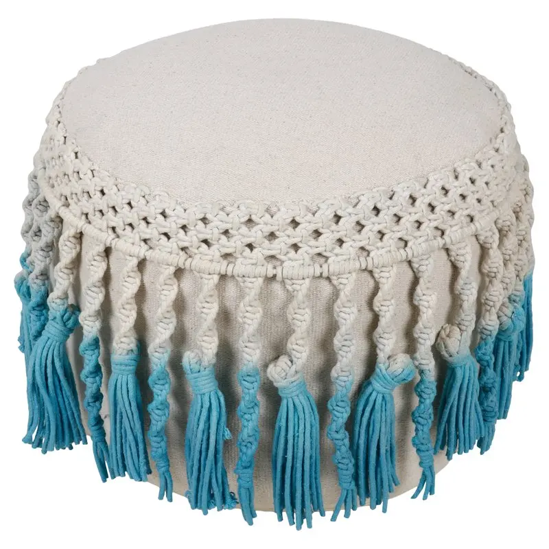 

Round Macrame polyester Pouf
