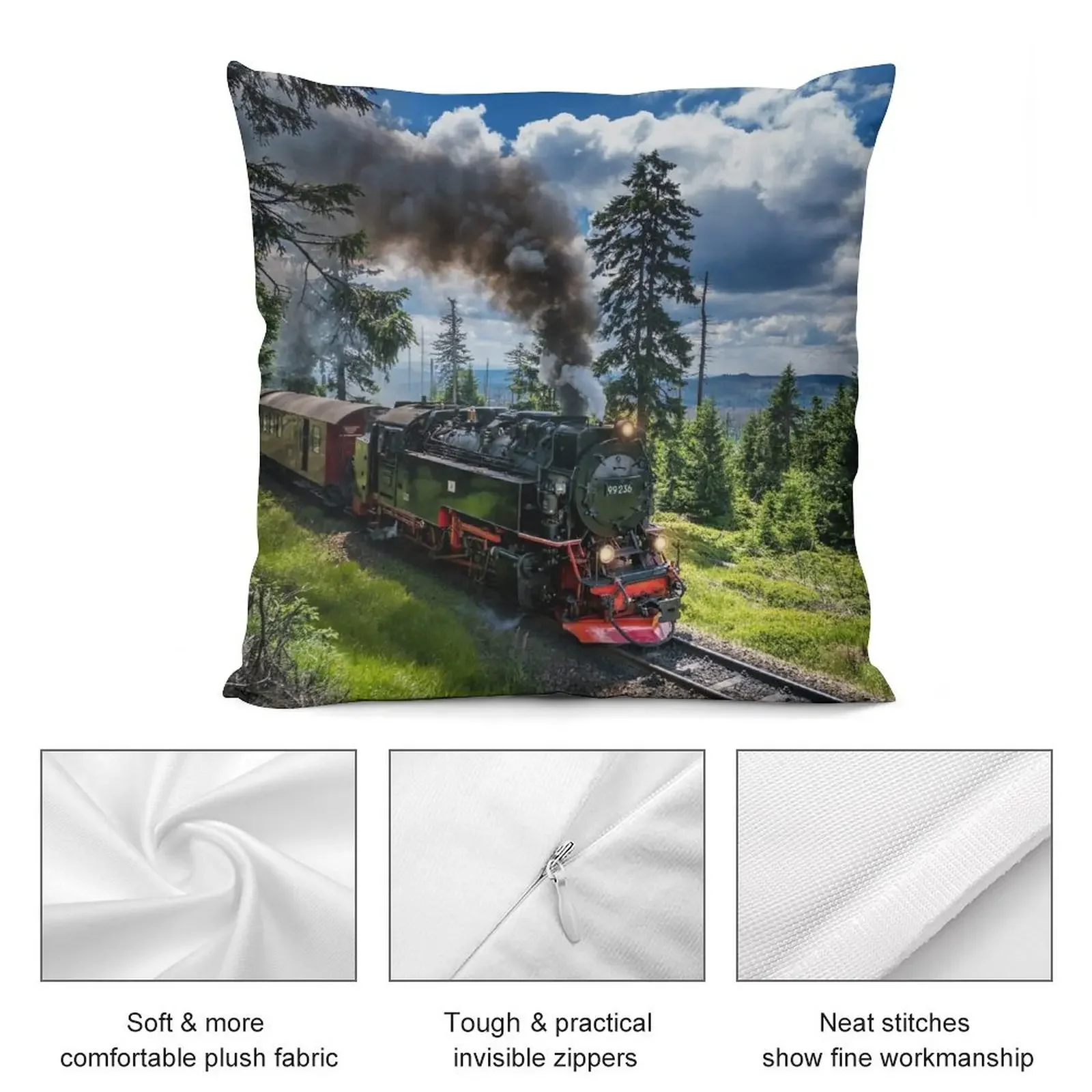 Паровоз - Harz узкие железные дороги (Германия) Декоративная подушка Плед Диванная