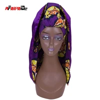 african head cloth to wrap around hair fashion headband traditional headscarf printed fabric ankara style turban wyb449