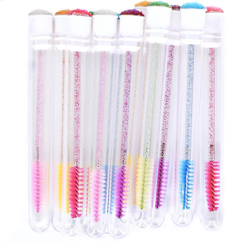 

Portable Disposable Tube EYELASH BRUSH Independent Packaging with Diamond Lash Comb Multi-Color Optional mini eyebrow brush