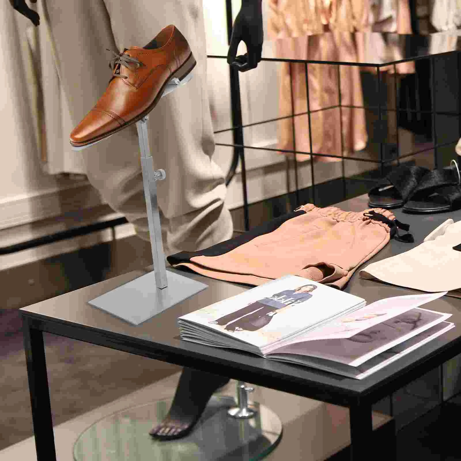 

Stainless Steel Shoe Rack High Heels Display Stand Shoes Storage Holder Mall Shelf