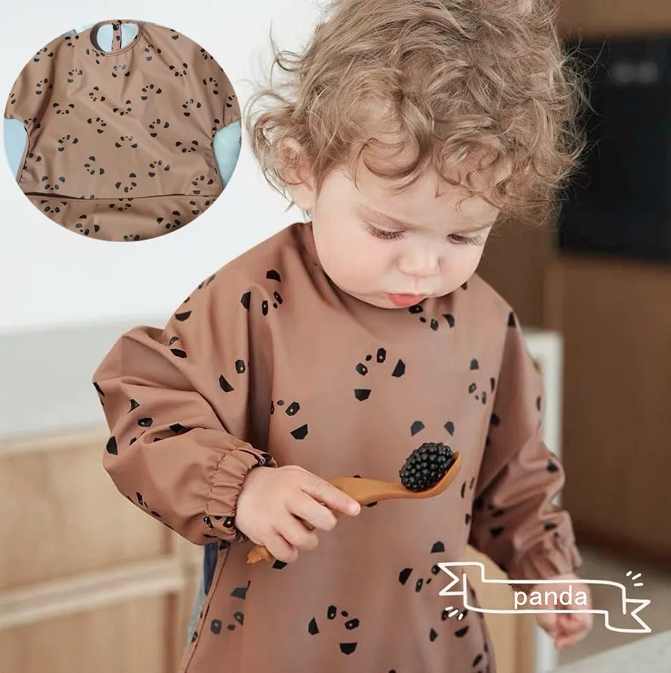 

New Infant Baby Cartoon Print Bibs Girls Boy Long Sleeve Burp Cloths Newborn Fashion Kids Accessories Cute Clothing