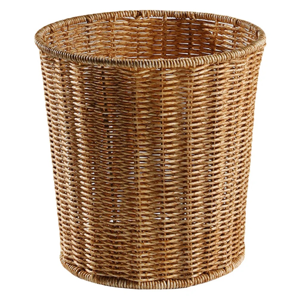 

Woven Waste Paper Basket Dirty Clothes Holder Sundries Storage Basket for Home