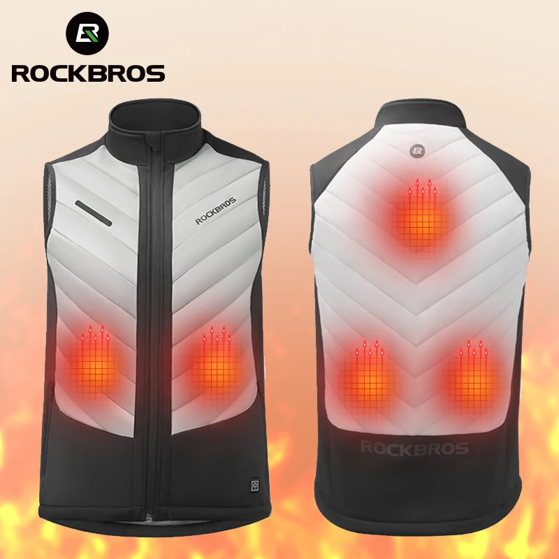 ROCKBROS Winter Heated Vest USB Heated Jacket Sport Thermal Clothing Hunting Heating Vest Washable Men Women Keep Warm Vest