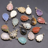 natural stone pendant faceted water drop amazonite shape charms golden plated making necklace earring craft jewelry accessories