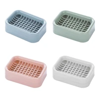 plastic double layer soap dish with draining mesh grids soaps storage holder for home bathroom shelf counter sponge drain