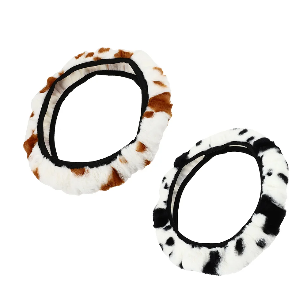 

Wheel Steering Cover Car Protector Covers Auto Plush Winter Vehicle Cow Sleeve Decorative Warm Wrap Cloth Pattern Warmerred