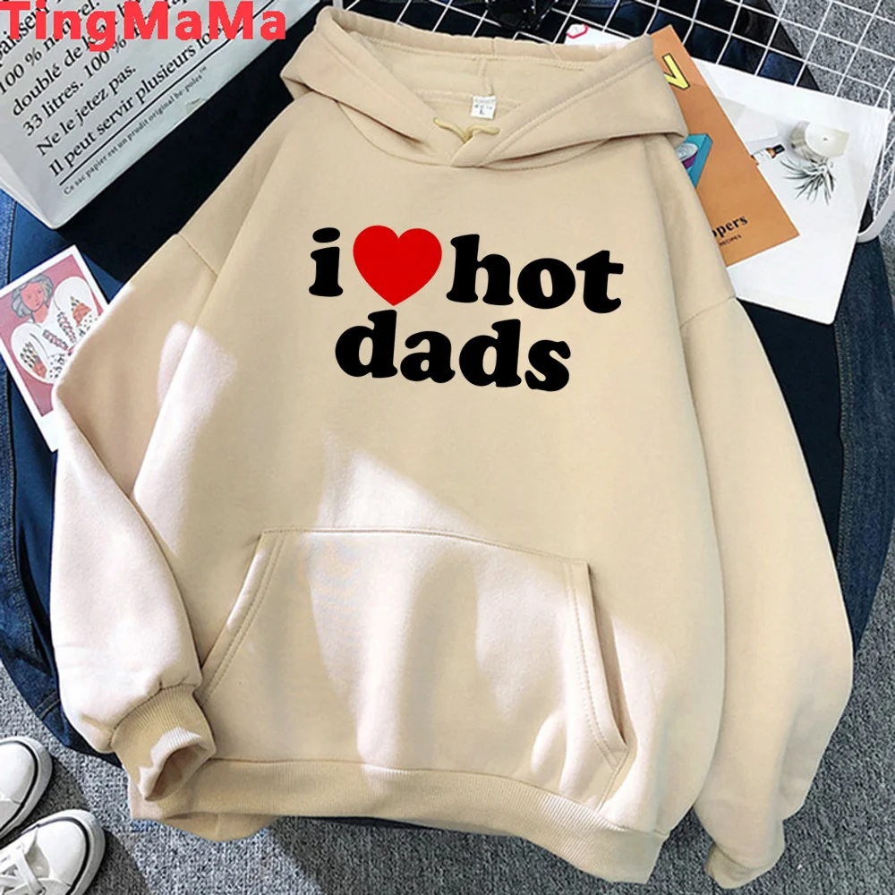 

Мужские толстовки с капюшоном i love hot dads, коллекция зима 2023, одежда в Корейском стиле аниме, мужские готические толстовки