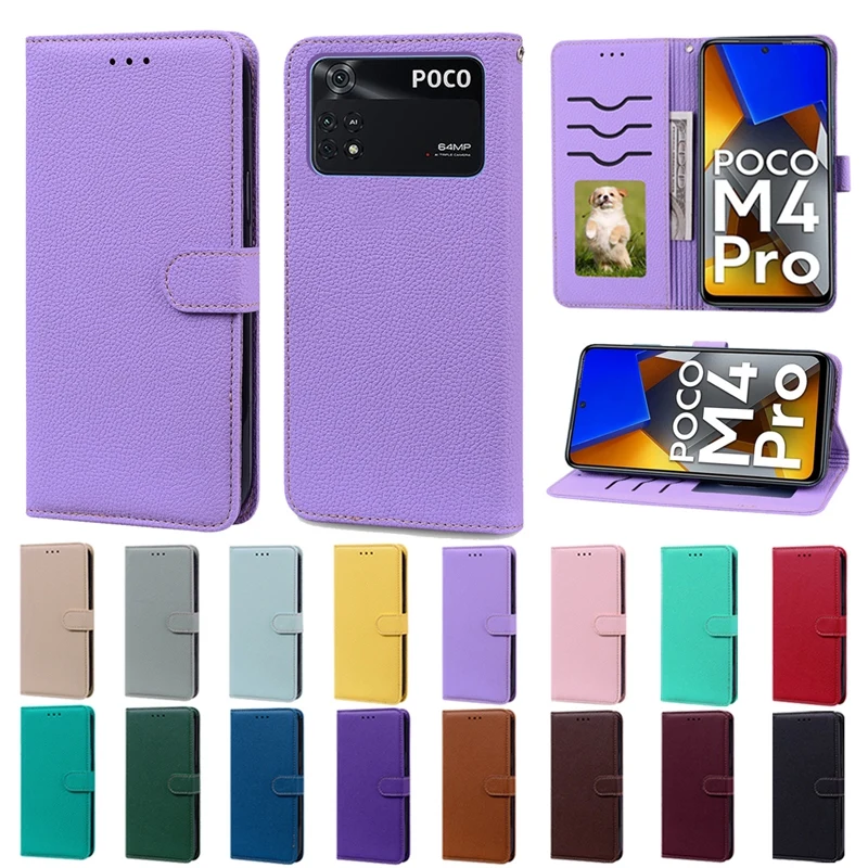 

Case for Xiaomi Poco M4 Pro Poco X4 Pro Candy Color PU Leather Wallet Case for Poco X3 Pro Xiaomi 11 12 11T Lite 9T 10T 11T 12T