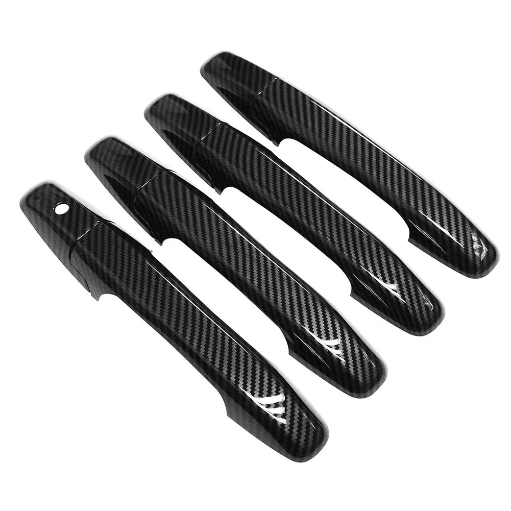 

4Pcs For Honda For Civic 2006-2011 Carbon Fiber Look Car Door Handle Cover Decor Trim Plastic Car Styling Accessories