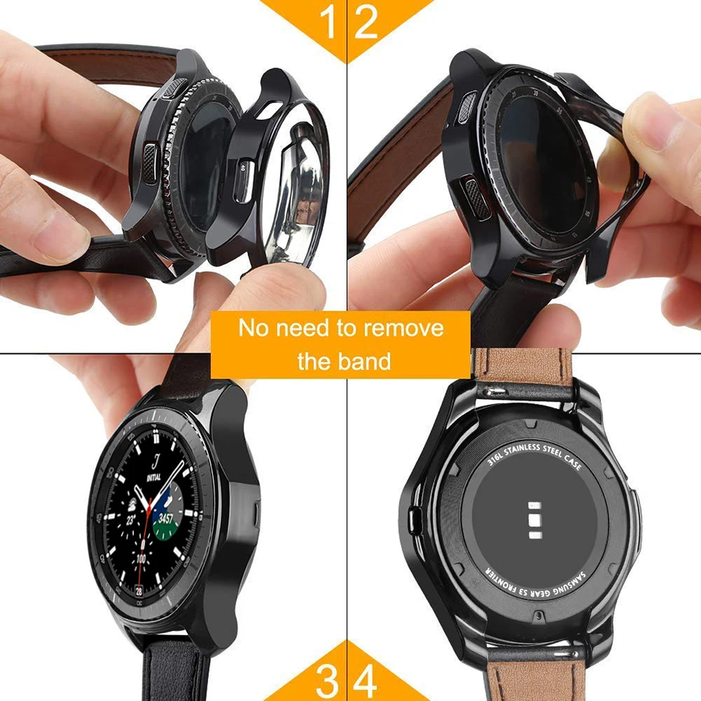 Case+Silicone Strap for Samsung Galaxy Watch 4 44mm 40mm No Gap Wristband for Galaxy Watch 4 Classic 46mm 42mm Protective Cover
