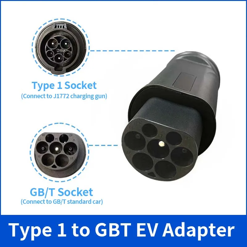 

Teschev 32A 1Phase Type 1 to GBT Adpater J1772 plug to GBT Plug Type 1 Charger Connector to Chinese Electric Car