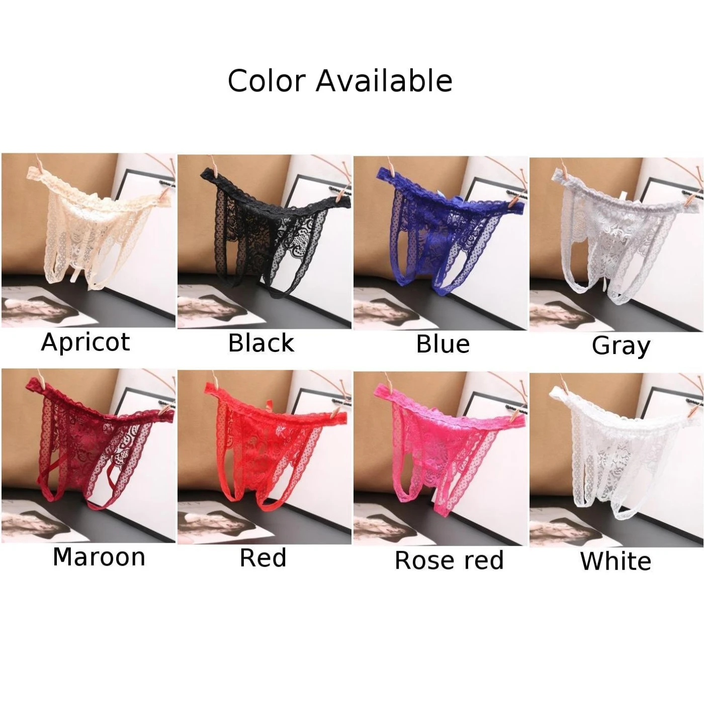 Женские кружевные трусики стринги с открытой промежностью Эротические