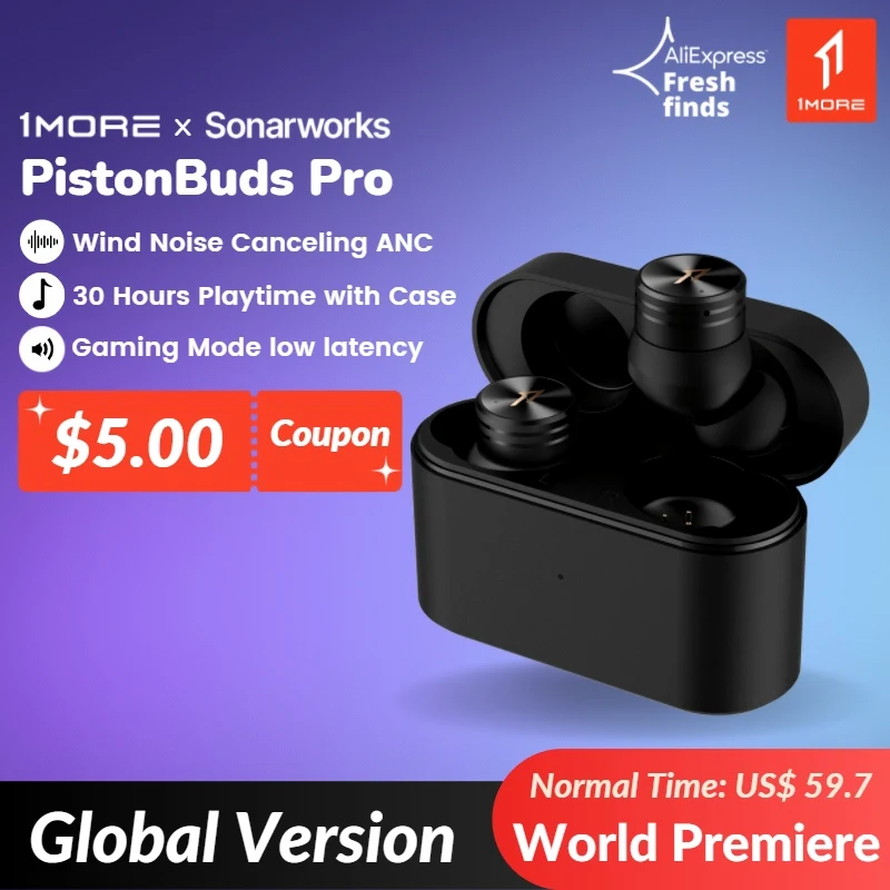 Новый 1MORE PistonBuds Pro беспроводные наушники Bluetooth 5.2 Тройное активного