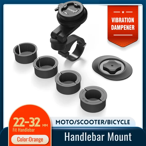 Universal Motorcycle Handlebar Phone Holder with Vibration Dampener Mountain Bike MTB Road Bicycle Motor Aluminum Mount Stand