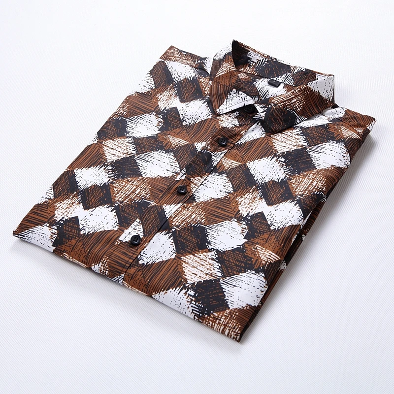 

Floral print men 2021 new arrival Fashion casual long-sleeved shirt men Oversize 5XL 6XL 7XL Brand clothing