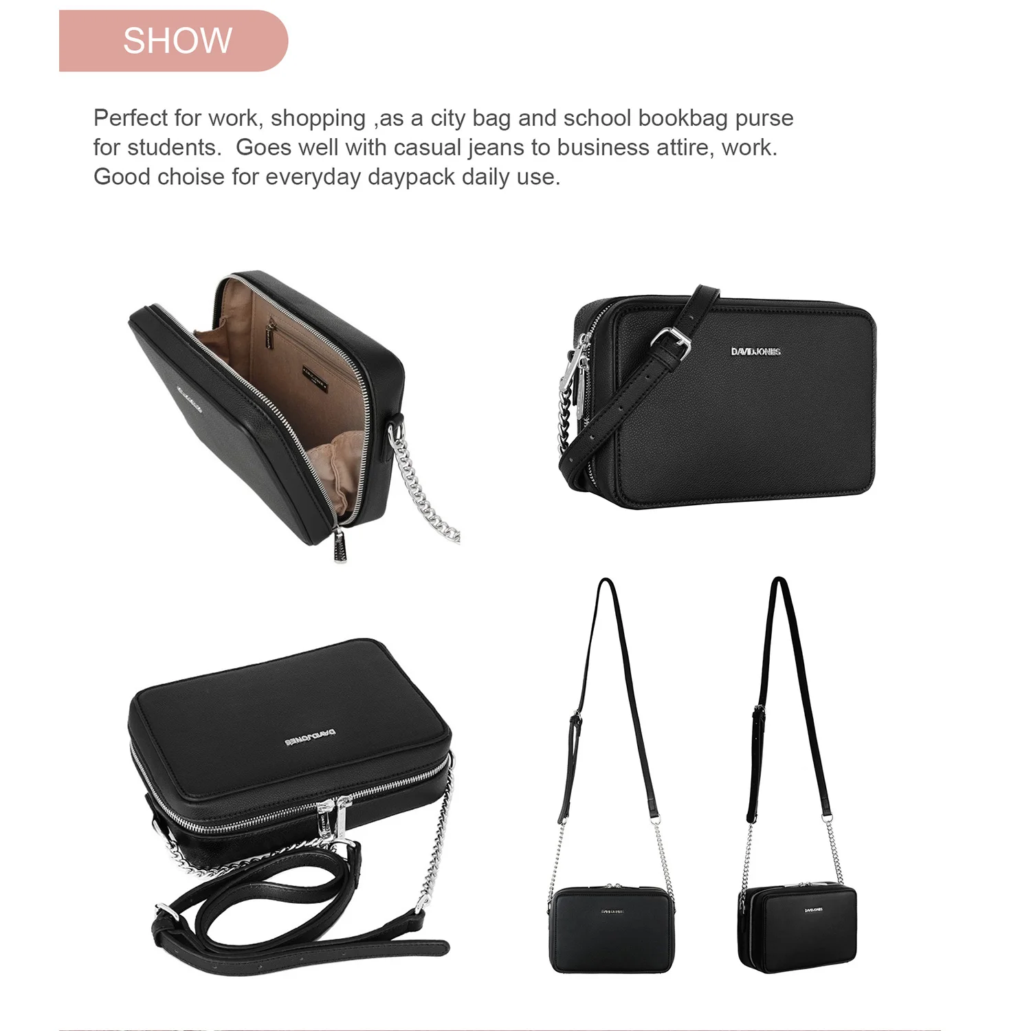 Женская деловая сумка через плечо New David Jones модные Водонепроницаемые Сумки из