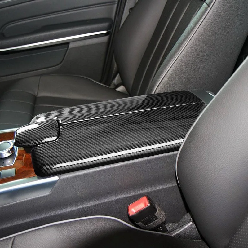 

For Mercedes-Benz E Class W212 2010-2015 Carbon fiber Center Console Stowing Tidying Armrest box protect sticker cover Trim