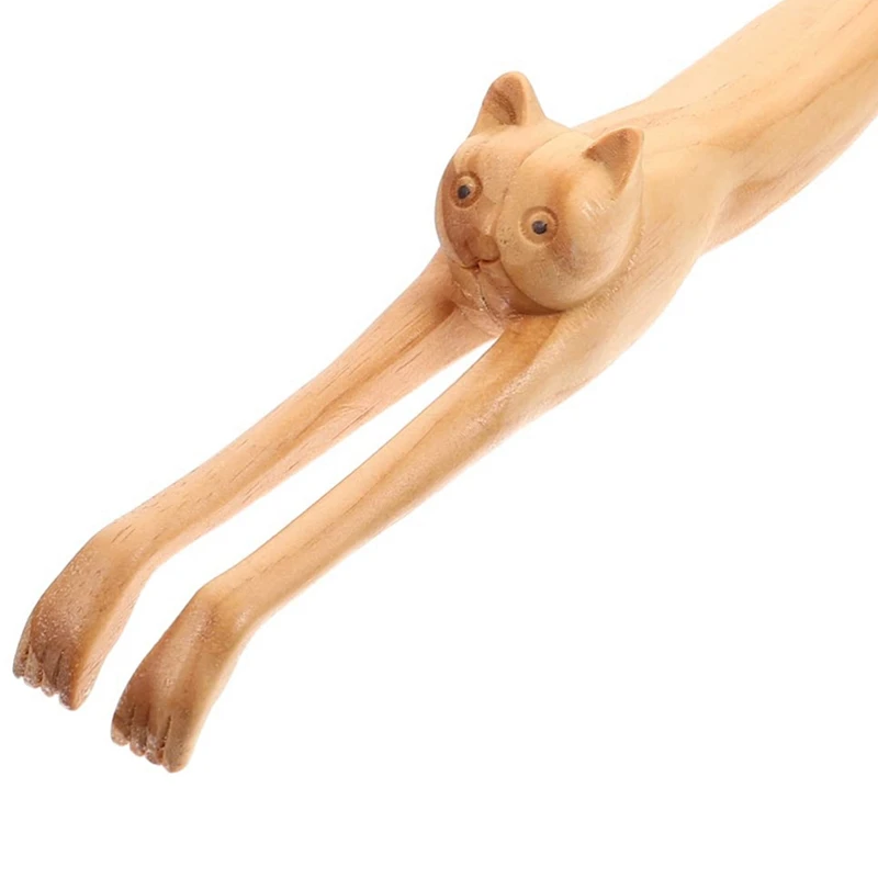 Деревянный массажер для спины в форме кошки деревянная спинка скребок