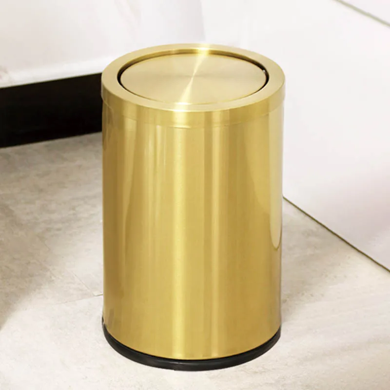 

Portable Luxury Trash Can Marble Waterproof Cleaning Tools Garbage Bin Zero Metal Products Papelera Storage Baskets YH5LJT