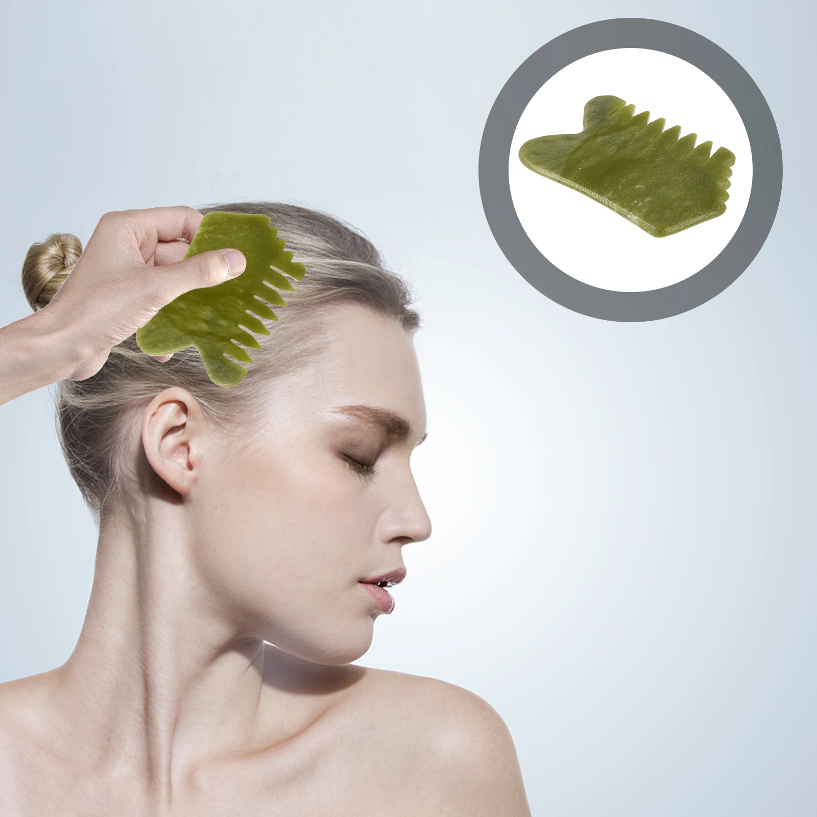 Нефритовая массажная расческа для головы пилообразная доска Гуа Ша очистка