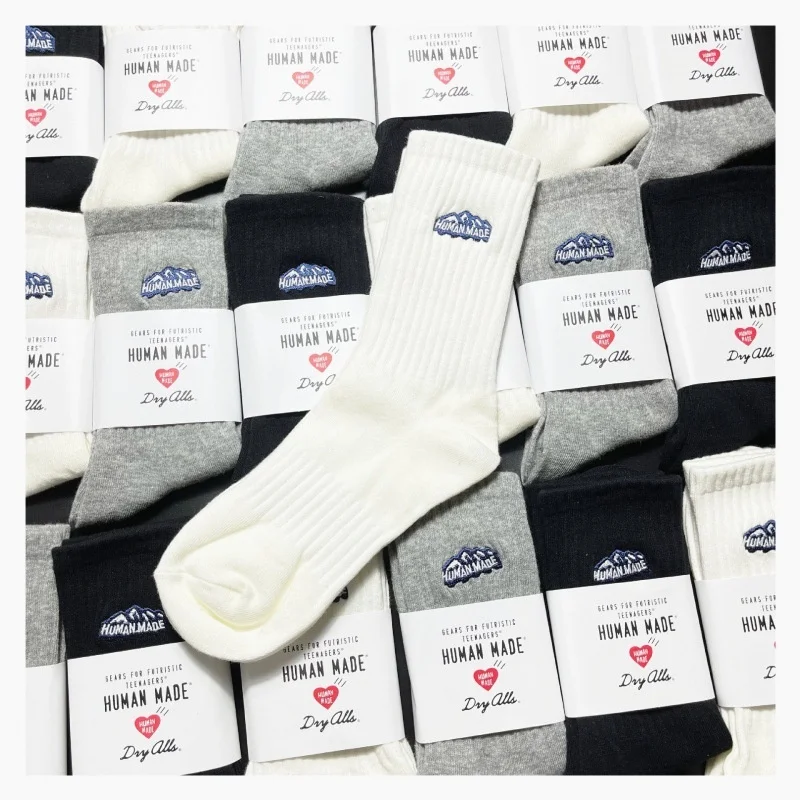

Japanese version tide brand Human Made snow mountain embroidery cotton socks medium tube short tube mountain socks