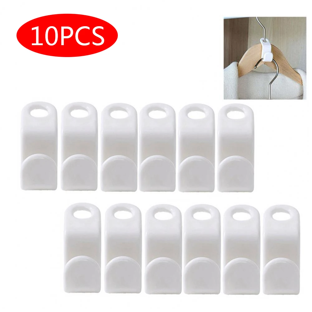 

10Pcs Ultralight Mini Clothes Hanger Connector Cascading Hooks White Closet Hooks Hat Bag Hanger Wardrobe Closet Organizer