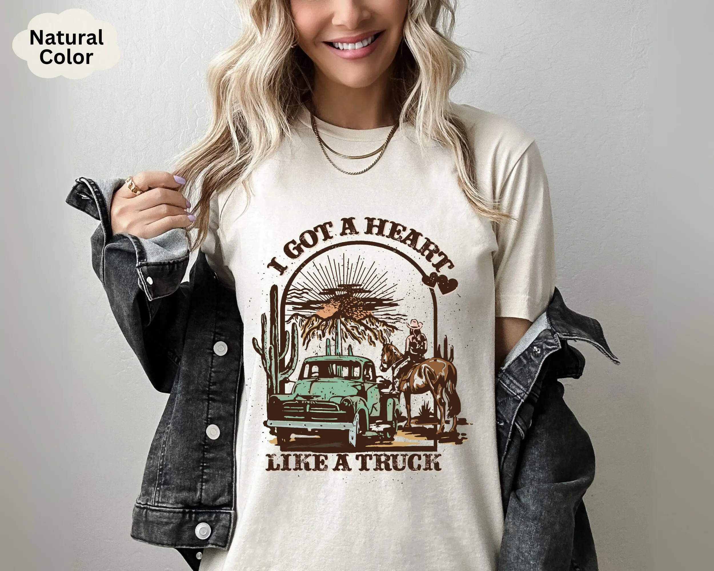 Футболка Heart Like A Truck I Got Country Music Western Cow Girl DeserT