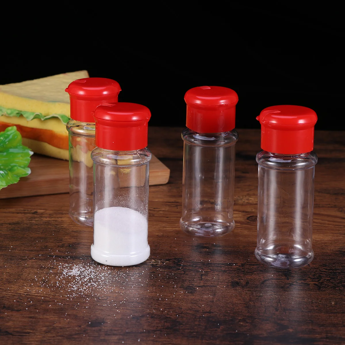 

Bottles Shaker Containers Empty Seasoning Jars Bottle Lidspepper Shakers Set Glitter Jar Clear Storage Tins