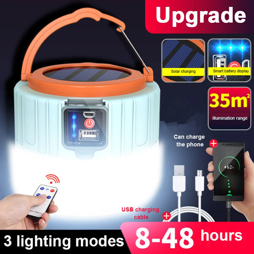 

Фонарь для кемпинга, с дистанционным управлением, USB-зарядкой