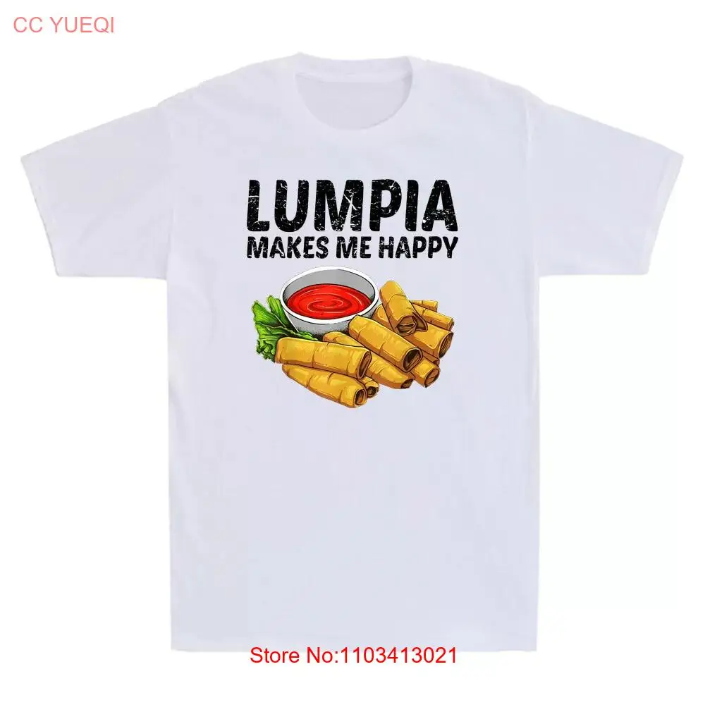 Винтажная Мужская хлопковая футболка Lumpia смахивает меня-счастливый Забавный