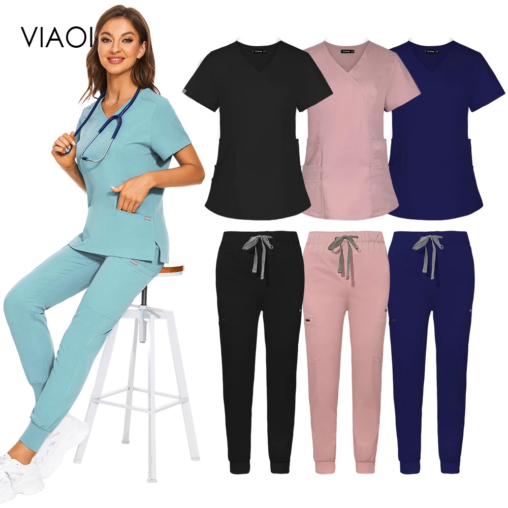 

Scrubs Nursing Healthcare Hospital Medical Uniforms Doctor Veterinary Dental Clinic Medical Clothing Women Scrub Joggers Lab Set