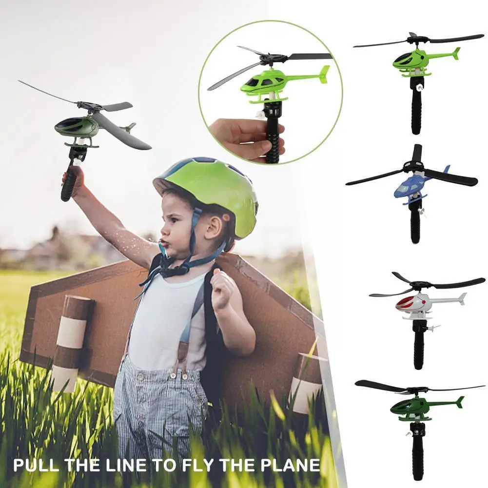 

Pull Line Helicopter Fly Drawstring Small Plane Outdoor Toys Toy Take-off Draw Random Educational Rope Color Game Interacti I4H8