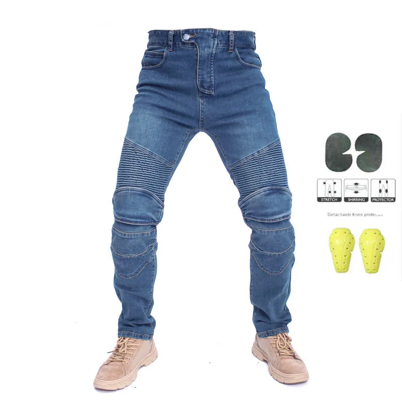 

Классические Мужские Мотоциклетные Джинсы С Защитой От Падений, Вышитые Мотобрюки, С Комплексными Защитными Механизмами