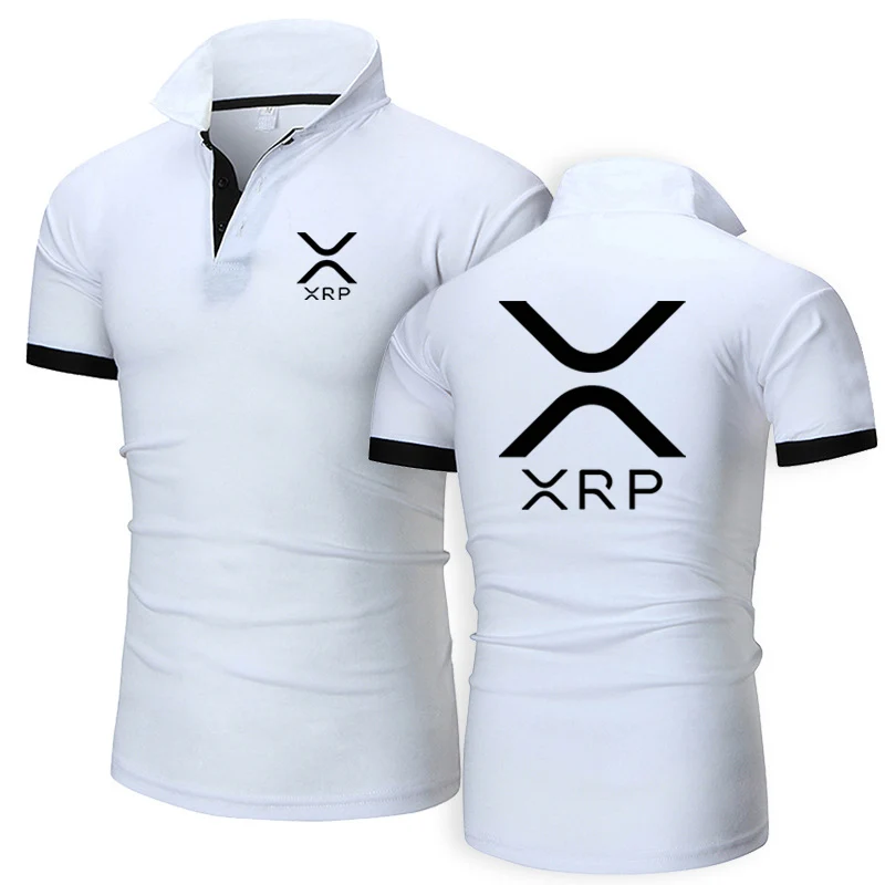 2025 Криптовалюта Ripple XRP Рубашки поло Мужские удобные повседневные однотонные облегающие рубашки Новая летняя модная брендовая одежда (art.: 3920cbeb770b0) - 3920cbeb770b0