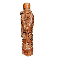 vintage wooden wood sculpture statue chang kuo lao bamboo tube drum old men gift