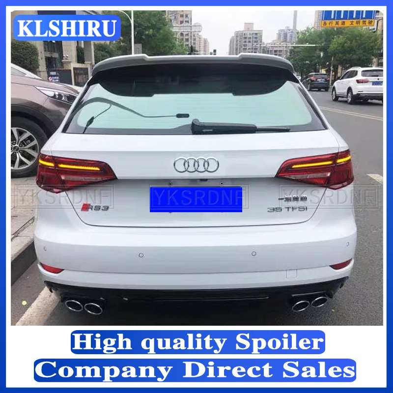 

Автомобильный Стайлинг, Неокрашенный задний спойлер из АБС-пластика, украшение крыла багажника для хэтчбека Audi A3 2014-2018, спойлер