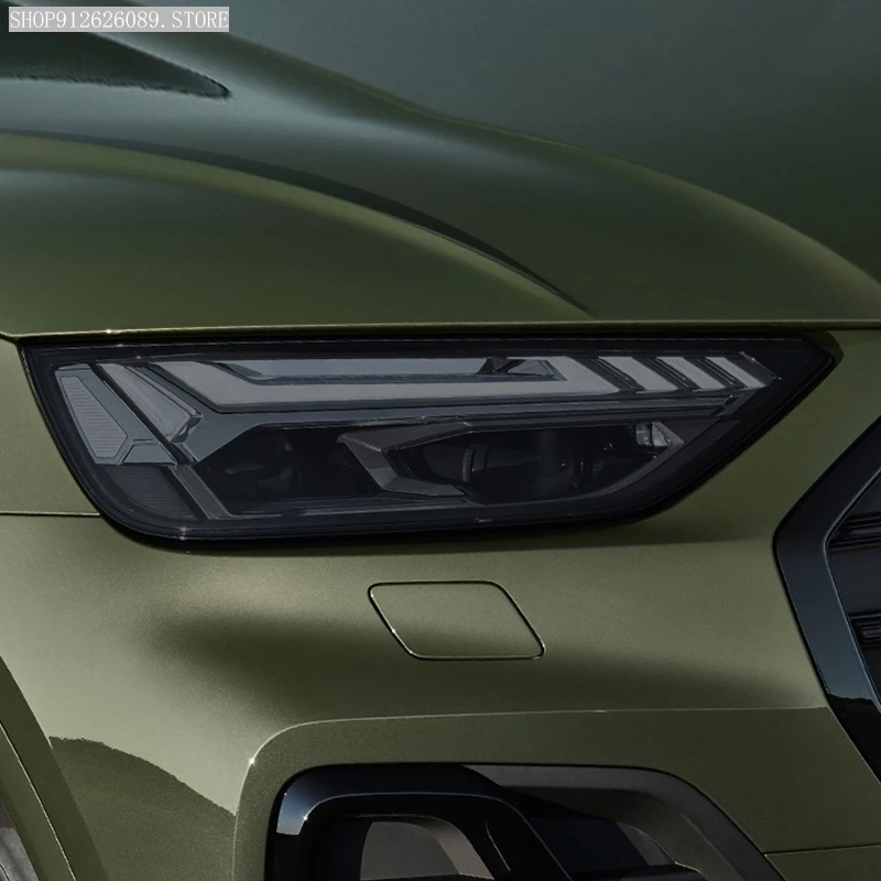 

2 Pcs Car Headlight Protective Film Smoked Black Tint Wrap Vinyl Transparent TPU Sticker For Audi Q5 SQ5 Facelift 2021