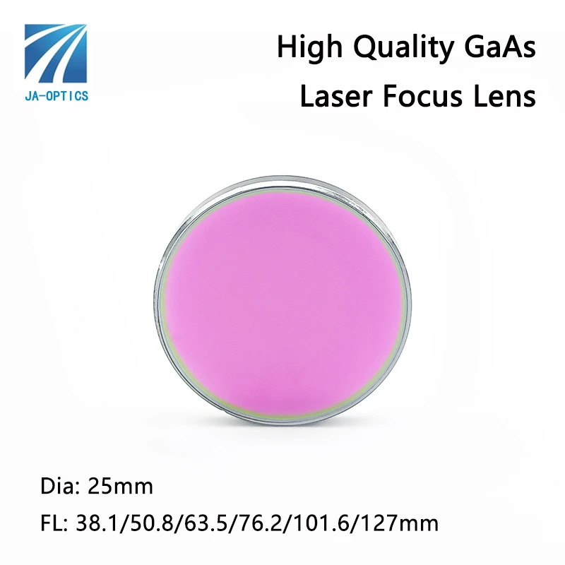 

JA-OPTICS D25mm FL38.1/50.8/63.5/76.2/101.6/127mm GaAs CO2 Laser Focus Lens for High Power CO2 Laser Machine