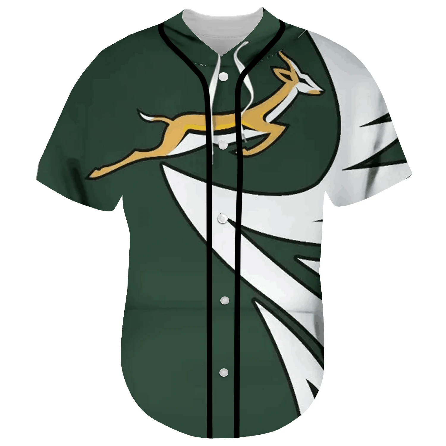 Black History County South Africa Springbok Rugby Tribe Tattoo 3DPrint Summer Harajuku Baseball Jersey Shirts Short Sleeves X4