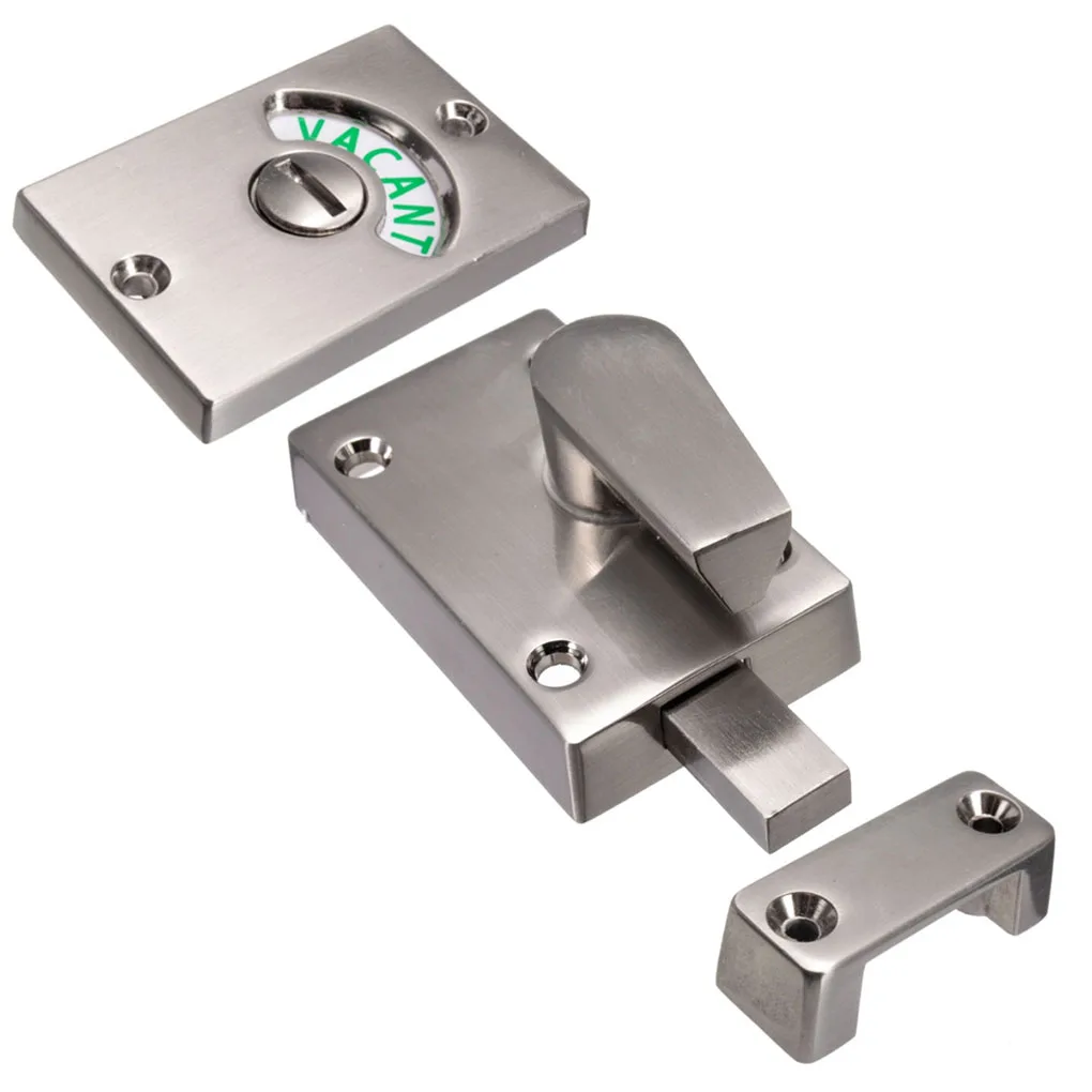 

1 Set Zinc Alloy Polished Chrome Or Satin Indicator Bolt Vacant Engaged Bathroom Toilet Door Lock