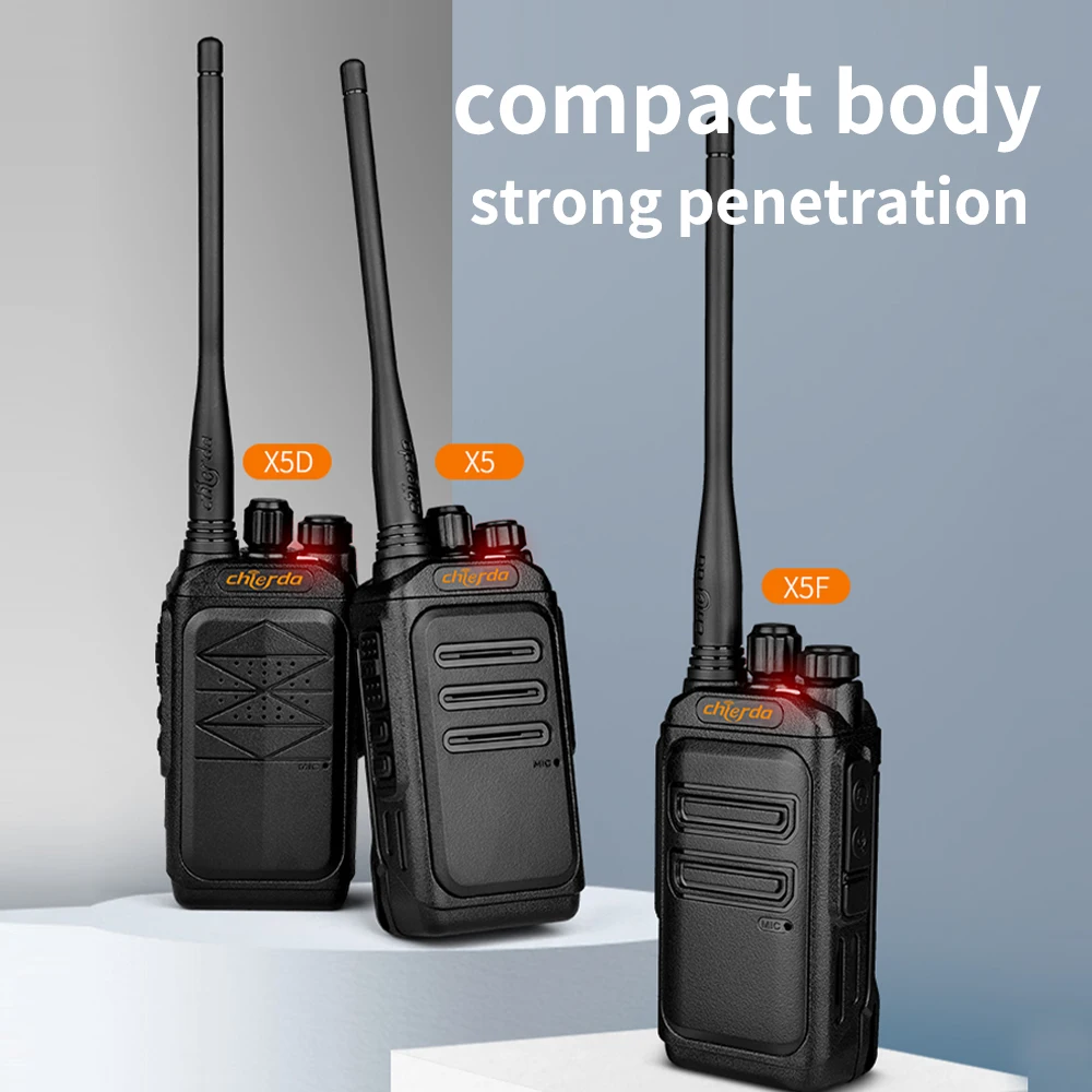 Chierda 5W X5 Walkie Talkie Camo Dual Band 5W Ham Radios H/L UHF VHF Two Way Radio Set Handheld Portable Receiver