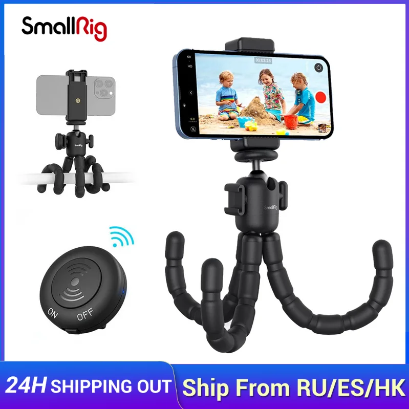 

SmallRig Phone Tripod Flexible Tripod Stand with Wireless Remote Universal for iPhone 13 12Pro for Camera for Travel Vlog TikTok