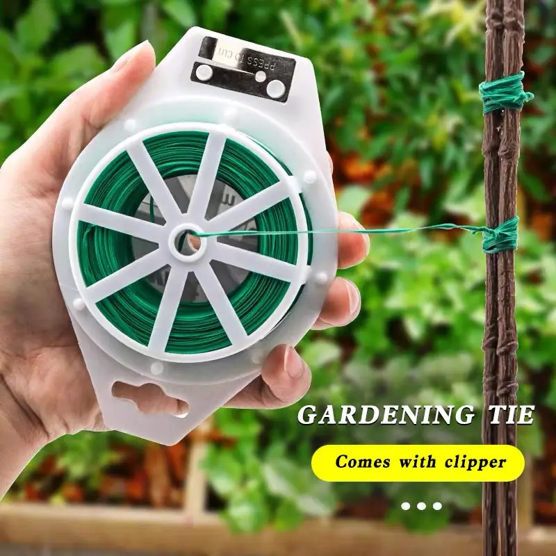 

30M/100M Garden Strapping with Scissors for Flowers Plants Climbing Flexible Cane Fixed Line Garden Lace Up Plastic Wire
