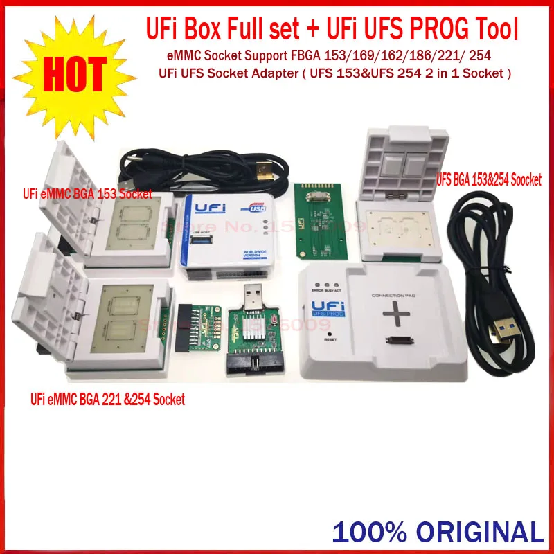 2022 новая оригинальная коробка UFI/UFi UFS-Prog / UFS 2 в 1 розетка (UFS BGA 153/254) UFi с поддержкой