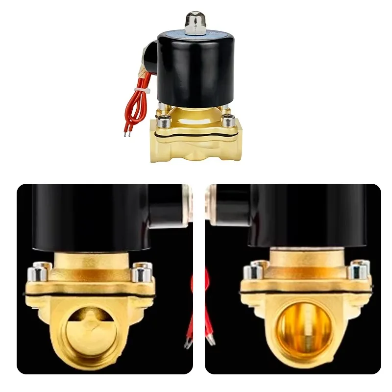 Фото Электромагнитный клапан TMOK 2W DN15 1/2 дюйма, AC220V DC24V, нормально закрытый, латунный, пневматический, для воды и пара №4
