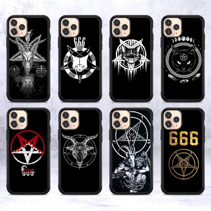 

Pentagram 666 Demonic Satanic Phone Case Silicone PC+TPU Case for iPhone 11 12 13 Pro Max 8 7 6 Plus X SE XR Hard Fundas