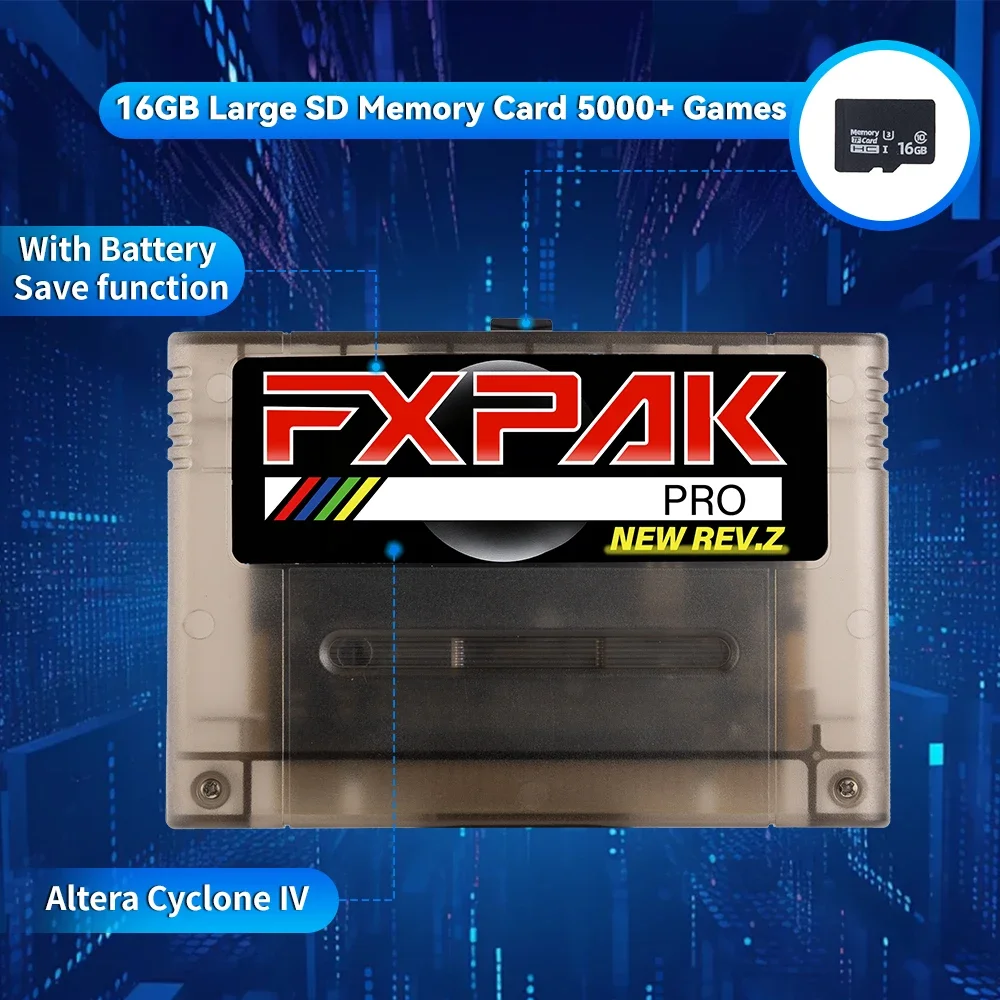 Фото FXPAK Pro Rev.Z версия для SD2 Game 5000 в 1 для картриджей SNES SA1 RPG, поддержка RPG для 16-битных игровых консолей SFC JP/EU/US №5