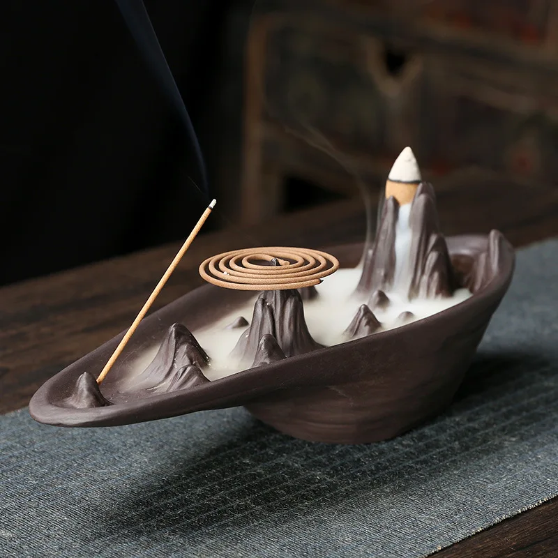 

Smoke Waterfall Incense Holder Backflow Incense Burners With Reflux Decoration for Home Decoraction Censer Stand Sticks Decor